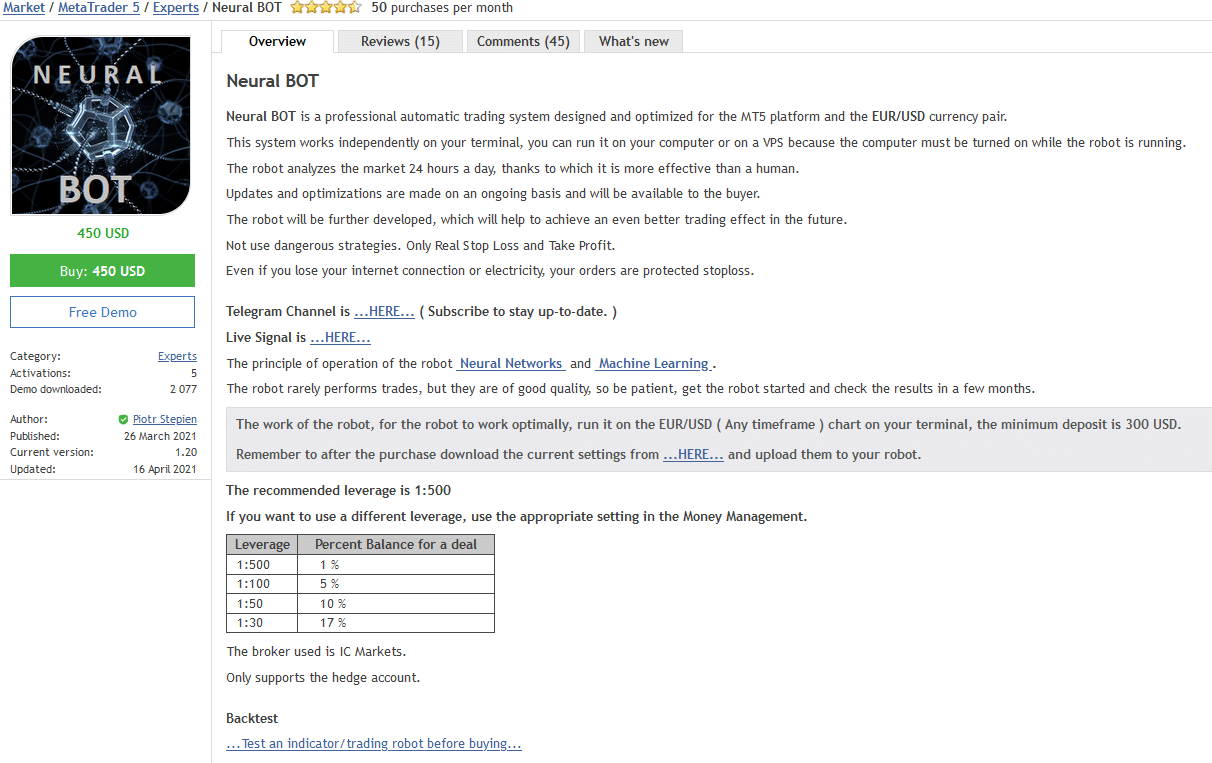 Neural BOT presentation