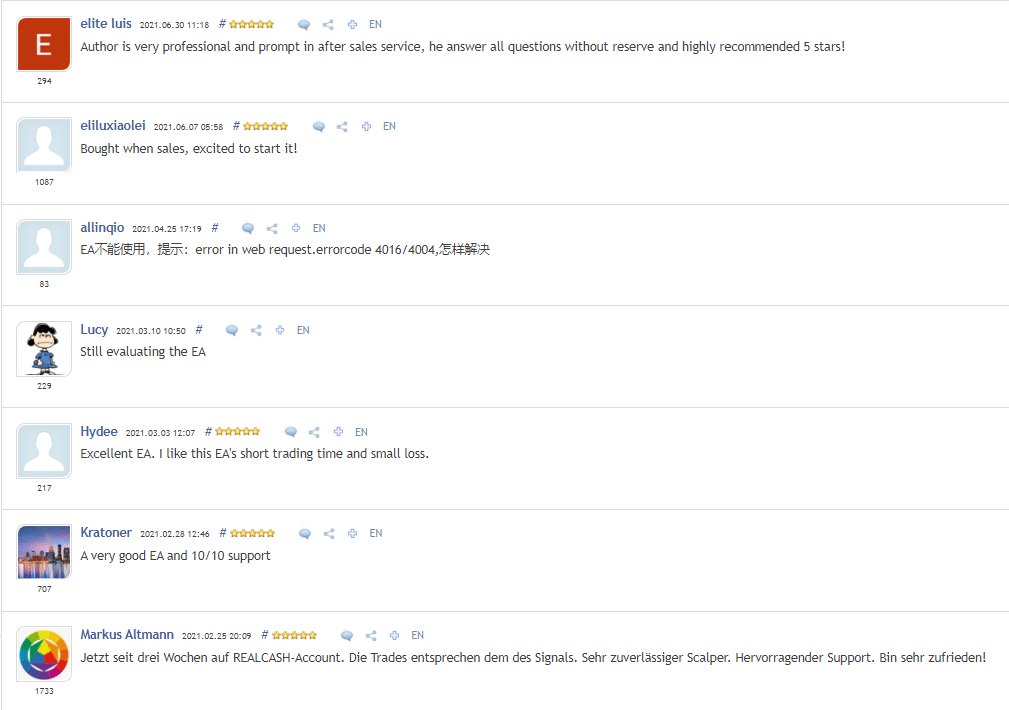 GerFX Density Scalper testimonials