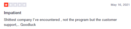 Unhappy customer complaining of bad customer service