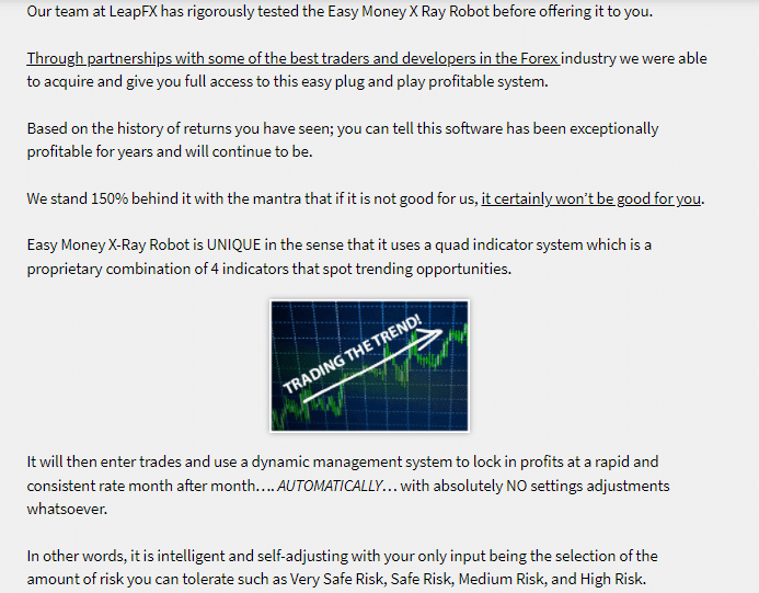 Strategy explanation for Easy Money X-Ray Robot