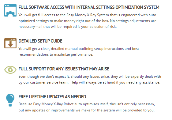 Features of Easy Money X-Ray Robot
