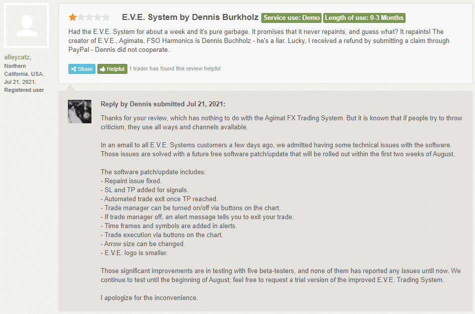 Negative user testimonials