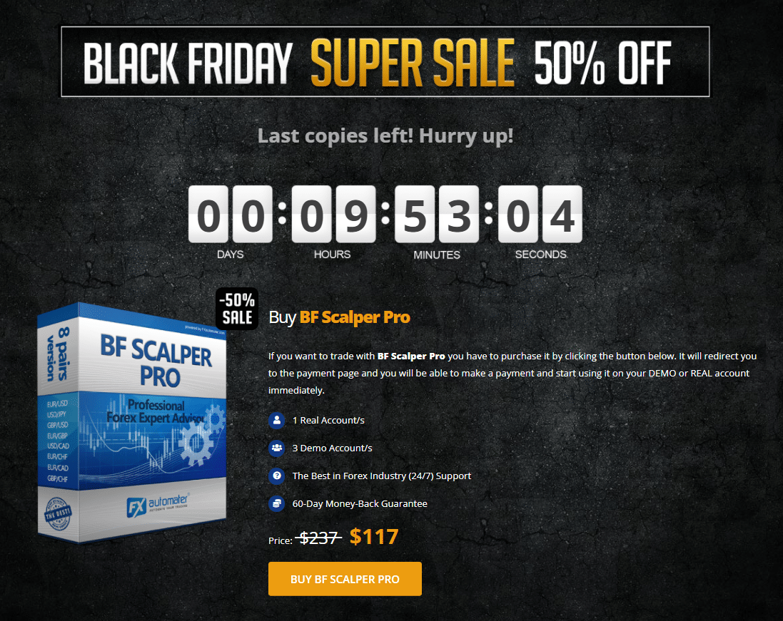 BF Scalper Pro pricing details
