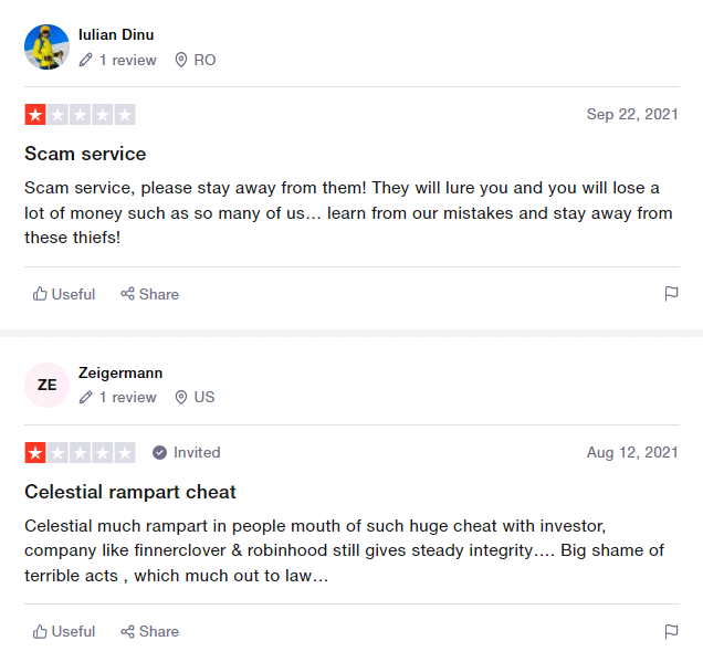 Negative testimonials