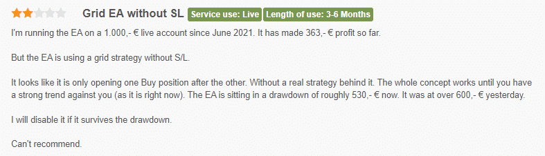 User complaining of big drawdown with FXMath X-Trader