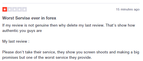 User claiming Price Action Forex Ltd is a scam