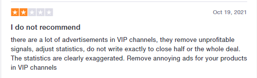 User complaining of unprofitable signals