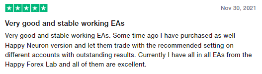 Positive review for Happy Forex