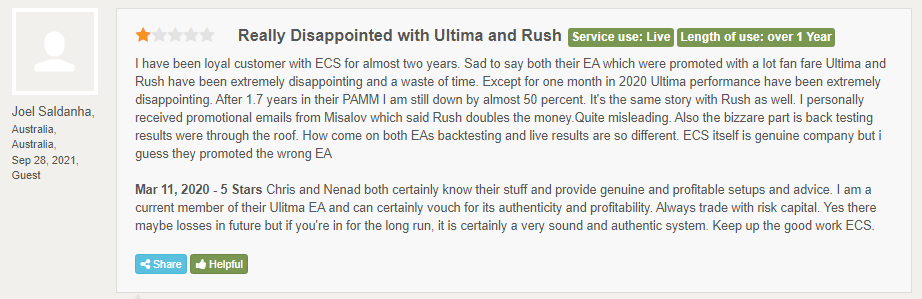 Customer review on Forex Peace Army