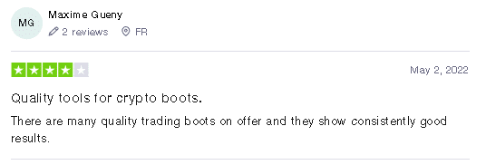 Positive user review on Trustpilot