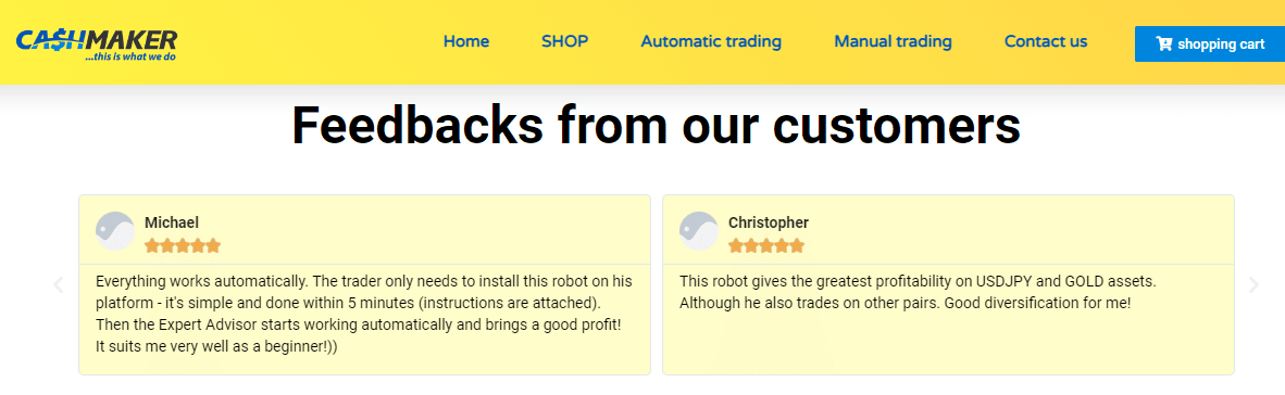 Customer testimonials on the Aurum site.