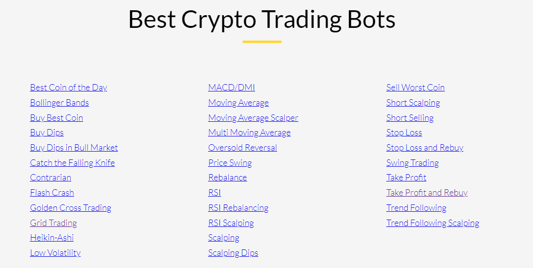 Crypto trading bots at Coinrule.