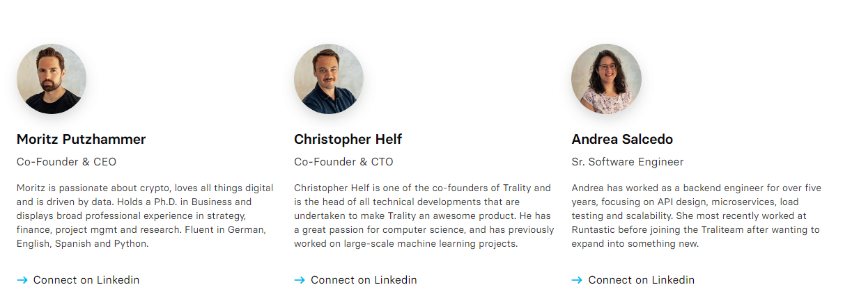 The core team of Trality